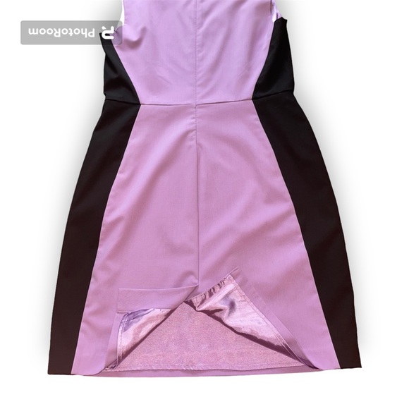 New York & Company Purple and Black Satin Lined Knee Length Dress - Picture 3 of 7